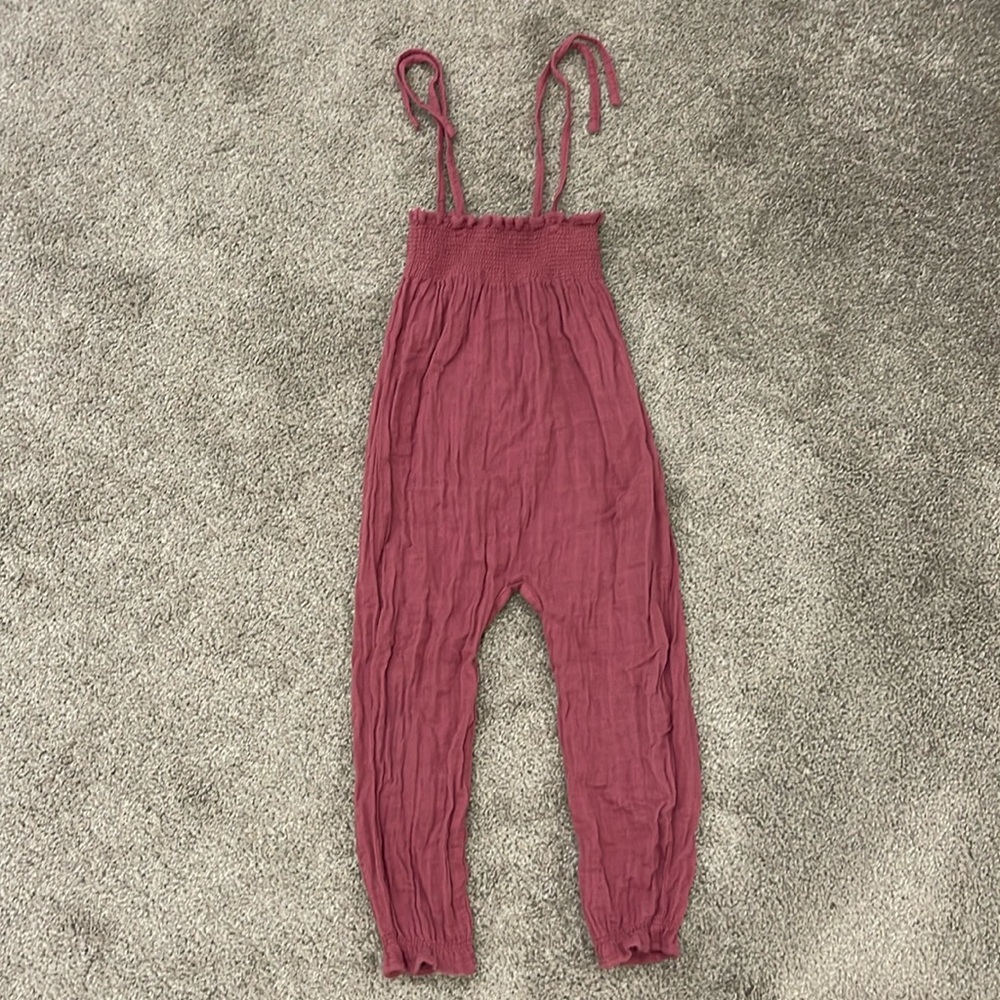 Jamie Kay; Organic Cotton Muslin Summer Playsuit - Damson 
4YR